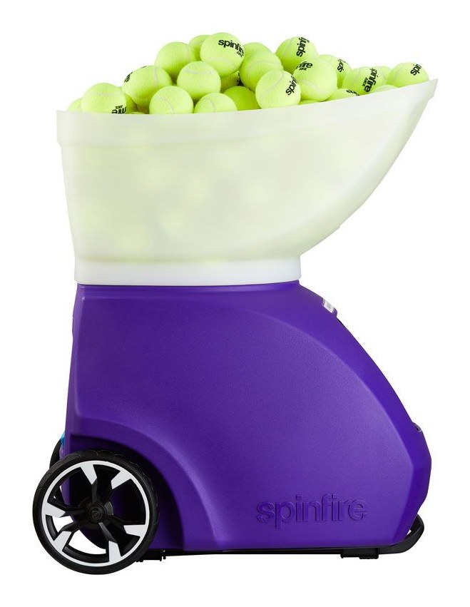 Spinfire Pro 2 tennis ball machine for rent in Houston, side view